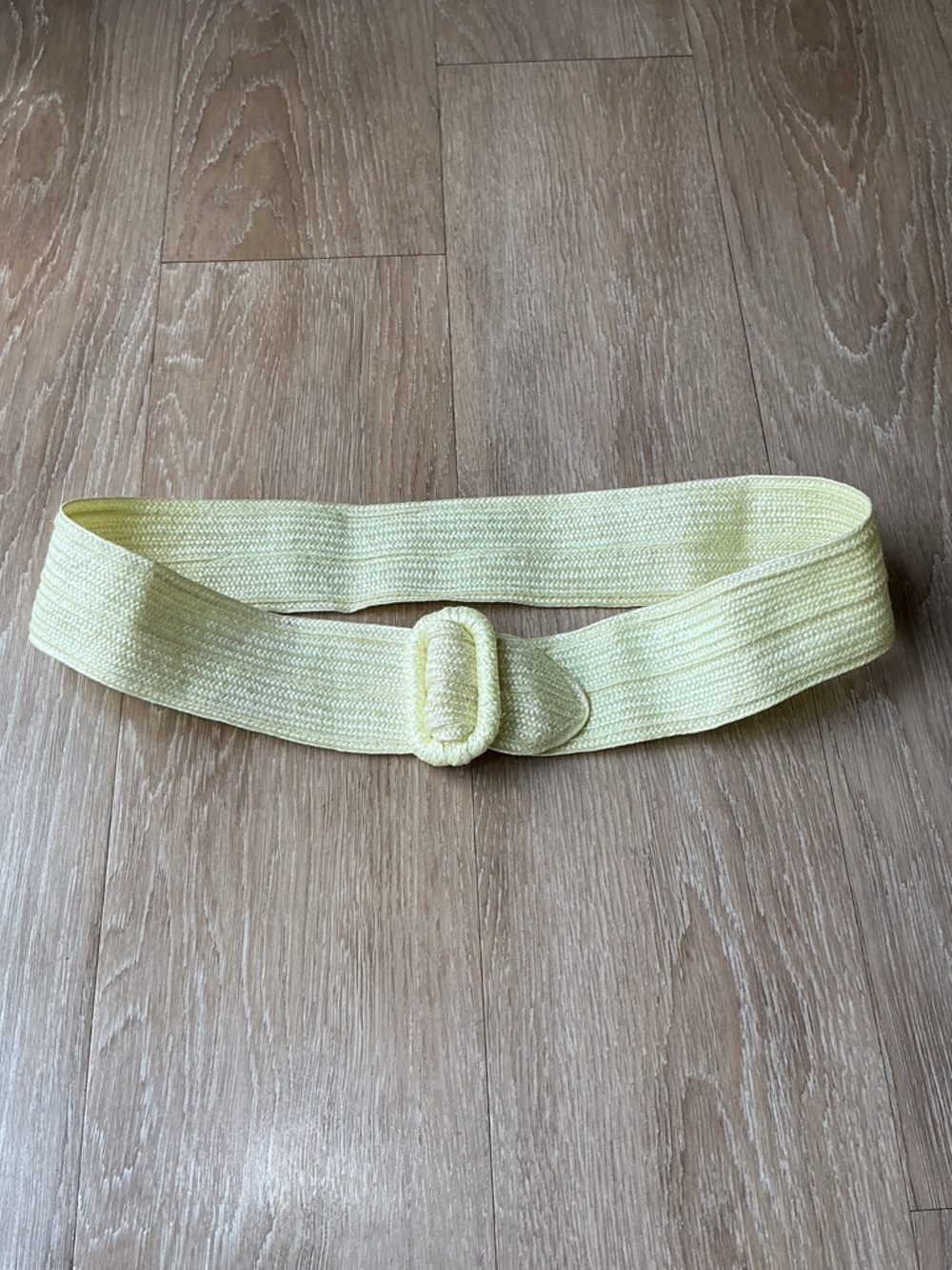 Y2K Yellow Woven Waist Belt with Buckle